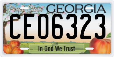 GA license plate CEO6323