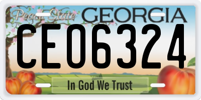 GA license plate CEO6324
