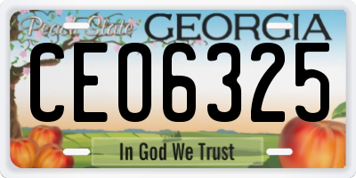 GA license plate CEO6325