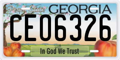 GA license plate CEO6326