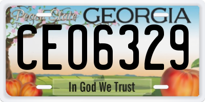 GA license plate CEO6329
