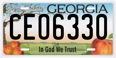 GA license plate CEO6330