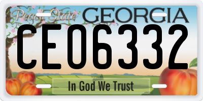 GA license plate CEO6332