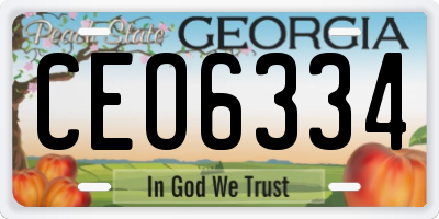 GA license plate CEO6334