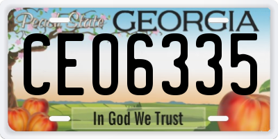 GA license plate CEO6335