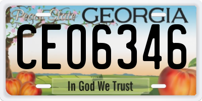 GA license plate CEO6346