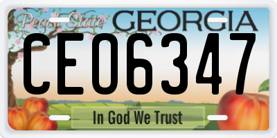 GA license plate CEO6347