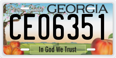GA license plate CEO6351