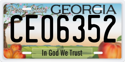 GA license plate CEO6352