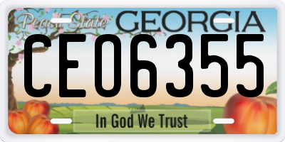 GA license plate CEO6355