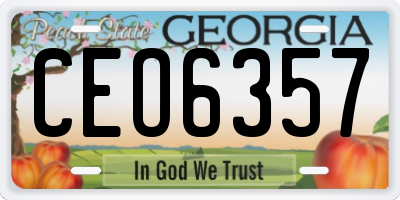 GA license plate CEO6357