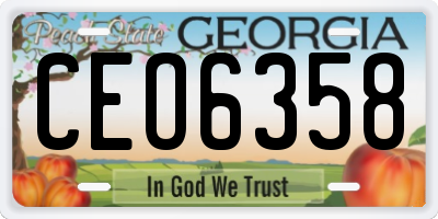 GA license plate CEO6358