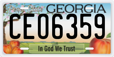 GA license plate CEO6359