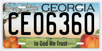 GA license plate CEO6360