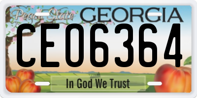 GA license plate CEO6364
