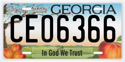 GA license plate CEO6366