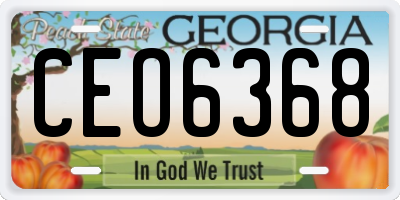 GA license plate CEO6368