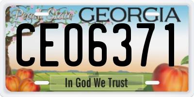 GA license plate CEO6371