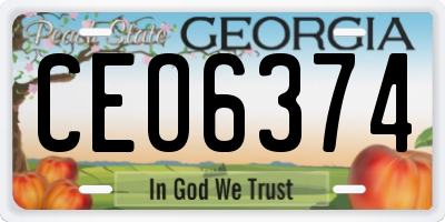 GA license plate CEO6374