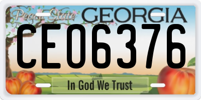 GA license plate CEO6376