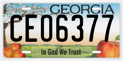 GA license plate CEO6377