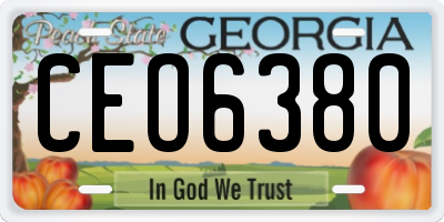 GA license plate CEO6380
