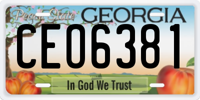GA license plate CEO6381