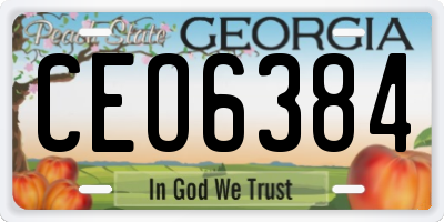 GA license plate CEO6384