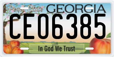 GA license plate CEO6385
