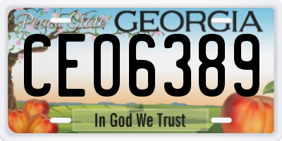 GA license plate CEO6389