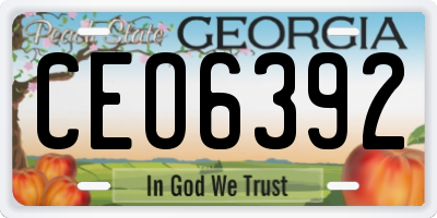 GA license plate CEO6392