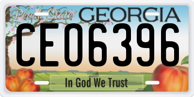 GA license plate CEO6396