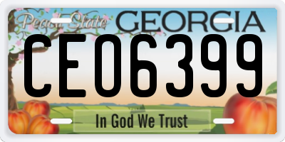 GA license plate CEO6399