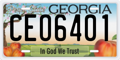 GA license plate CEO6401