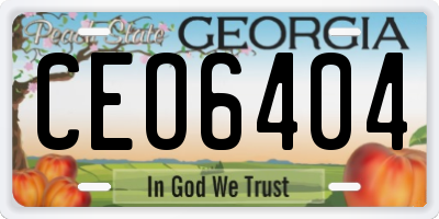 GA license plate CEO6404