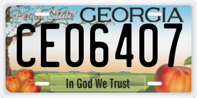 GA license plate CEO6407
