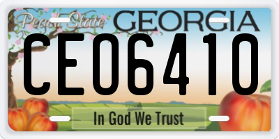 GA license plate CEO6410
