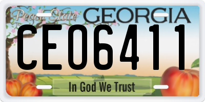 GA license plate CEO6411