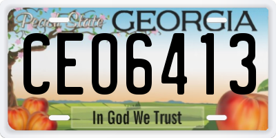 GA license plate CEO6413