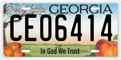 GA license plate CEO6414