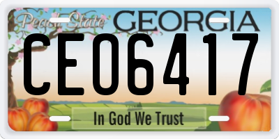 GA license plate CEO6417