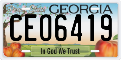 GA license plate CEO6419