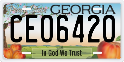 GA license plate CEO6420