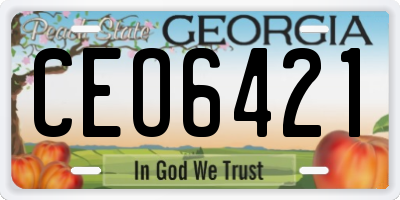 GA license plate CEO6421