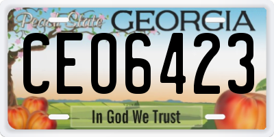 GA license plate CEO6423