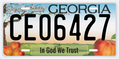 GA license plate CEO6427