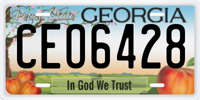 GA license plate CEO6428
