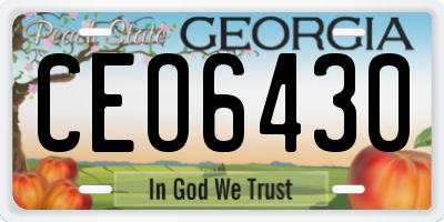 GA license plate CEO6430