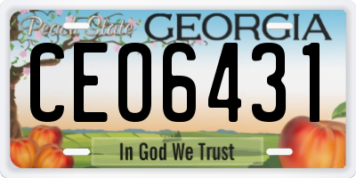 GA license plate CEO6431