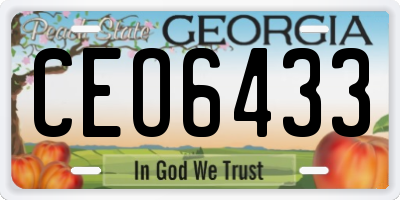 GA license plate CEO6433